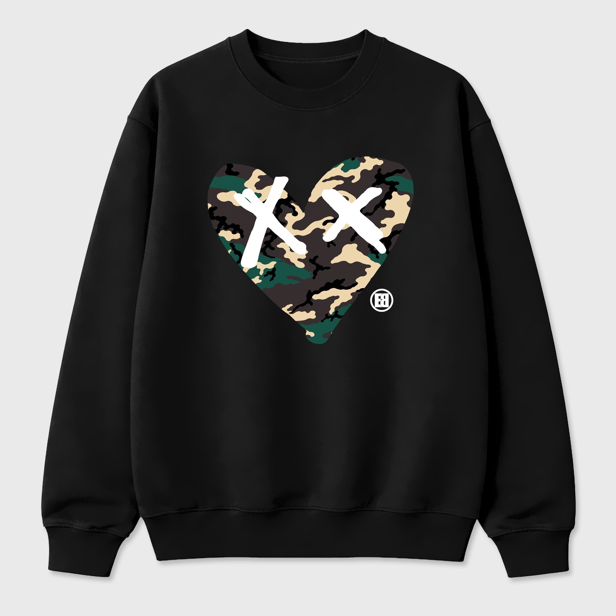 Camo Heart Graphic T-Shirt featuring original streetwear artwork designed to match the Air Foamposite Pro Green Camo. Black 2 Graphic Tee.