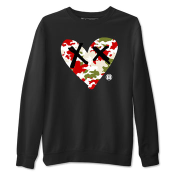 1s Travis Scott Olive shirts to match jordans Camo Heart best t shirts to wear with jordans AJ1 Retro Travis Scott Olive match shoes to clothes SNRT Sneaker Tees unisex cotton Black 2 shirts