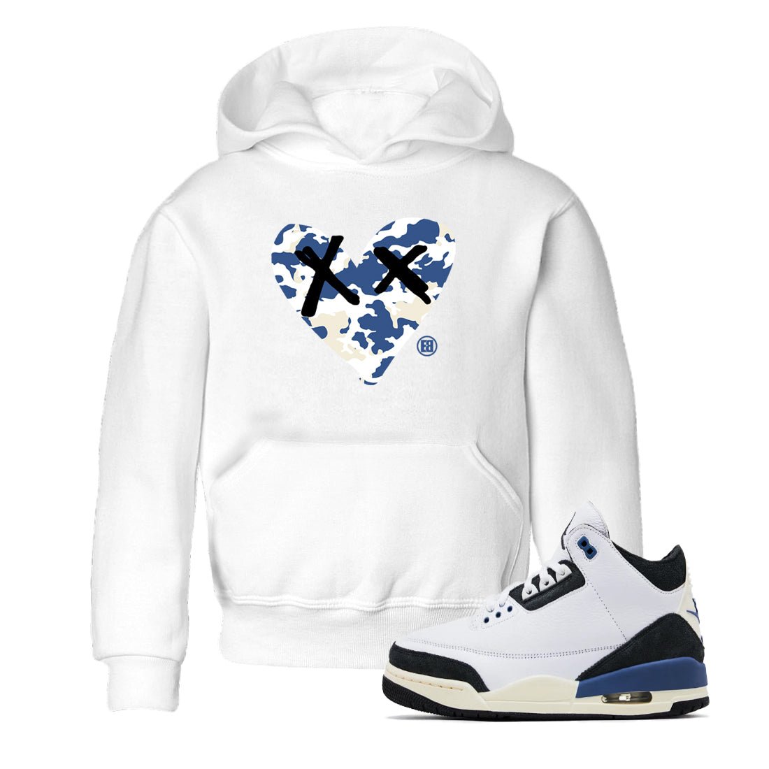 A Ma Maniere Air Jordan 3 Diffused Blue shirts to match jordans Camo Heart graphic tee Jordan 3 For The Love best t-shirts to wear with jordans SNRT Sneaker Tees Youth Baby White 1 tee