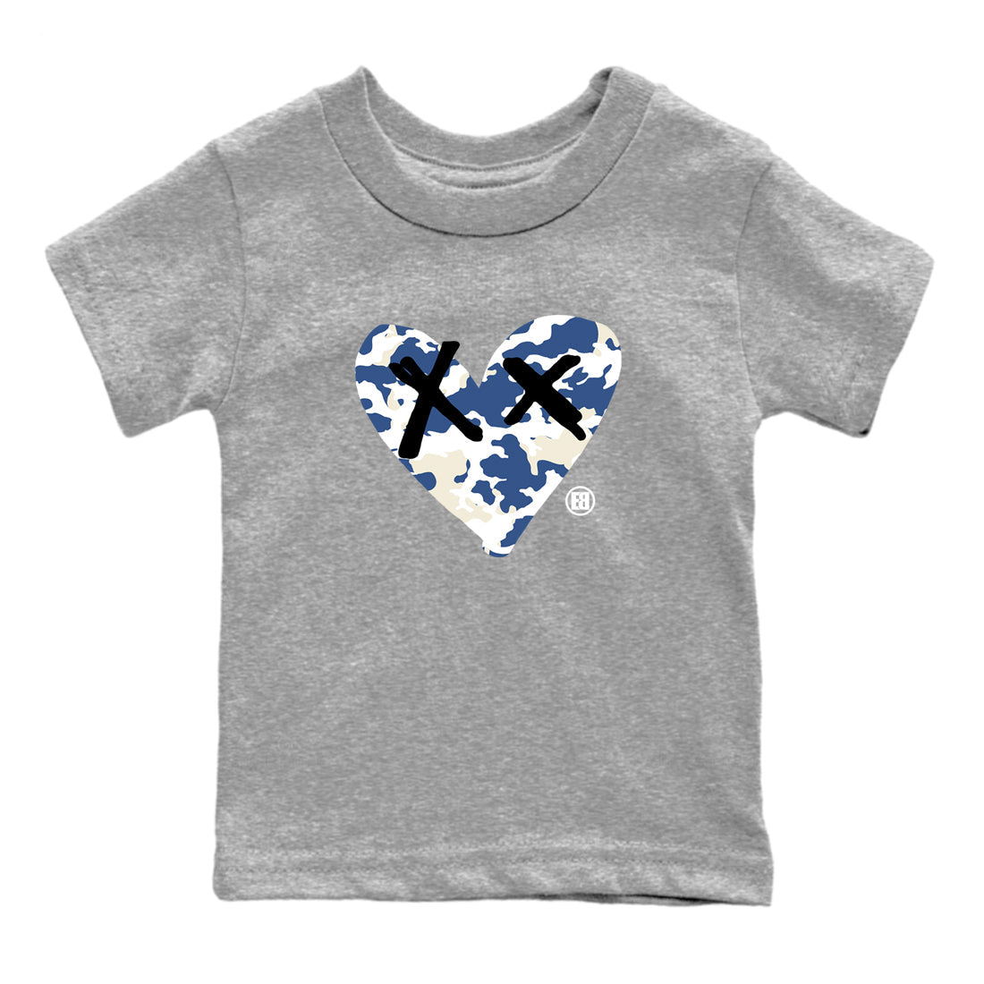 A Ma Maniere Air Jordan 3 Diffused Blue shirts to match jordans Camo Heart graphic tee Jordan 3 For The Love best t-shirts to wear with jordans SNRT Sneaker Tees Youth Baby Heather Grey 2 tee