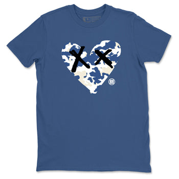 A Ma Maniere Air Jordan 3 Diffused Blue shirts to match jordans Camo Heart graphic tee Jordan 3 For The Love best t-shirts to wear with jordans SNRT Sneaker Tees unisex cotton Denim Blue 2 shirts