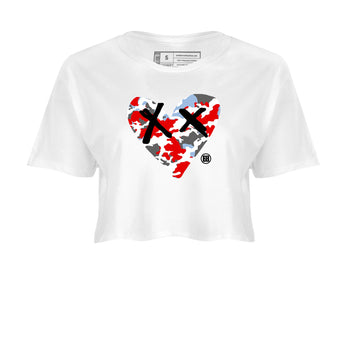 AJ5 Reimagined shirts to match jordans Camo Heart best t shirts to wear with jordans Air Jordan 5 Retro OG Reimagined match shoes to clothes SNRT Sneaker Tees unisex cotton White 2 crop tee