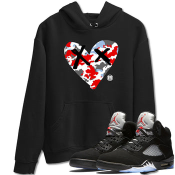 AJ5 Reimagined shirts to match jordans Camo Heart best t shirts to wear with jordans Air Jordan 5 Retro OG Reimagined match shoes to clothes SNRT Sneaker Tees unisex cotton Black 1 shirts