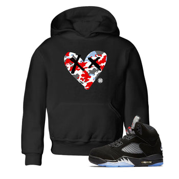 AJ5 Reimagined shirts to match jordans Camo Heart best t shirts to wear with jordans Air Jordan 5 Retro OG Reimagined match shoes to clothes SNRT Sneaker Tees Youth Baby Black 1 tee