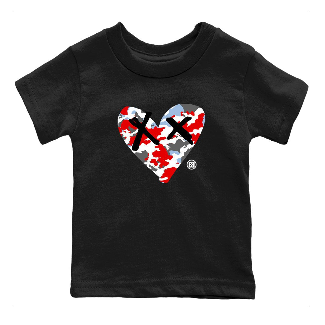 AJ5 Reimagined shirts to match jordans Camo Heart best t shirts to wear with jordans Air Jordan 5 Retro OG Reimagined match shoes to clothes SNRT Sneaker Tees Youth Baby Black 2 tee