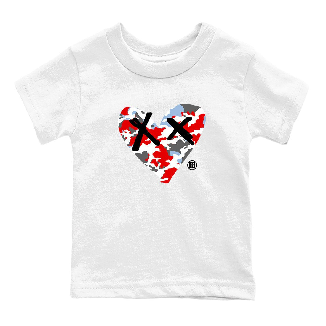 AJ5 Reimagined shirts to match jordans Camo Heart best t shirts to wear with jordans Air Jordan 5 Retro OG Reimagined match shoes to clothes SNRT Sneaker Tees Youth Baby White 2 tee