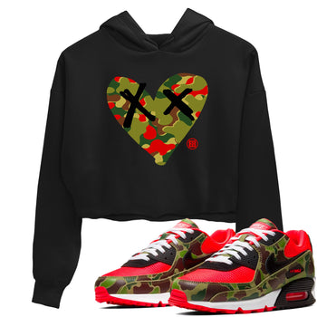 Air Max 90 Reverse Duck Camo shirts to match jordans Camo Heart best t shirts to wear with jordans Air Max 90 Reverse Duck Camo match shoes to clothes SNRT Sneaker Tees unisex cotton Black 1 crop tee