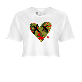 Air Max 90 Reverse Duck Camo shirts to match jordans Camo Heart best t shirts to wear with jordans Air Max 90 Reverse Duck Camo match shoes to clothes SNRT Sneaker Tees unisex cotton White 2 crop tee