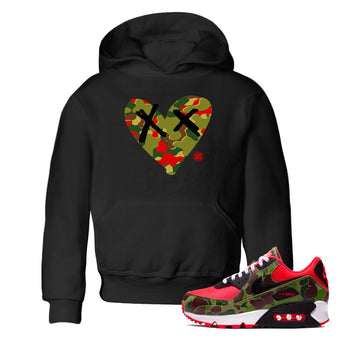 Air Max 90 Reverse Duck Camo shirts to match jordans Camo Heart best t shirts to wear with jordans Air Max 90 Reverse Duck Camo match shoes to clothes SNRT Sneaker Tees Youth Baby Black 1 tee