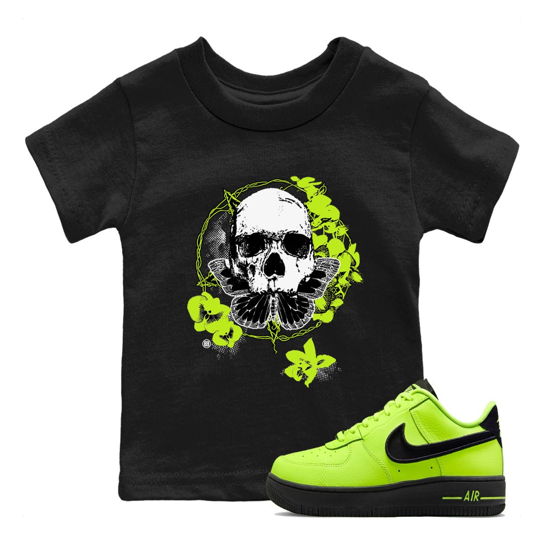 AF1 Volt shirts to match jordans Carpe Diem Skull sneaker match tees Air Force 1 Volt match shoes to clothes SNRT Sneaker Tees Youth Baby Black 1 tee