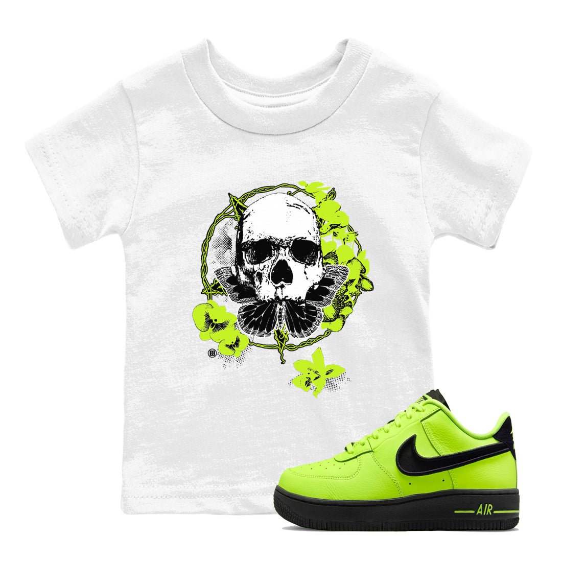 AF1 Volt shirts to match jordans Carpe Diem Skull sneaker match tees Air Force 1 Volt match shoes to clothes SNRT Sneaker Tees Youth Baby White 1 tee