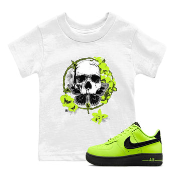 AF1 Volt shirts to match jordans Carpe Diem Skull sneaker match tees Air Force 1 Volt match shoes to clothes SNRT Sneaker Tees Youth Baby White 1 tee
