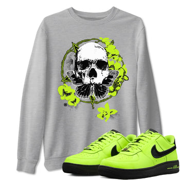 AF1 Volt shirts to match jordans Carpe Diem Skull sneaker match tees Air Force 1 Volt match shoes to clothes SNRT Sneaker Tees unisex cotton Heather Grey 1 shirts