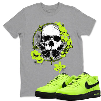 AF1 Volt shirts to match jordans Carpe Diem Skull sneaker match tees Air Force 1 Volt match shoes to clothes SNRT Sneaker Tees unisex cotton Heather Grey 1 shirts