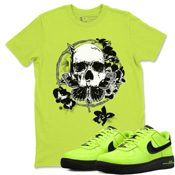 AF1 Volt shirts to match jordans Carpe Diem Skull sneaker match tees Air Force 1 Volt match shoes to clothes SNRT Sneaker Tees unisex cotton Safety Green 1 shirts