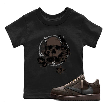 AJ1 Travis Scott Velvet Brown and Dark Mocha shirts to match jordans Carpe Diem Skull sneaker match tees 1s Travis Scott Velvet Brown match shoes to clothes SNRT Sneaker Tees Youth Baby Black 1 tee