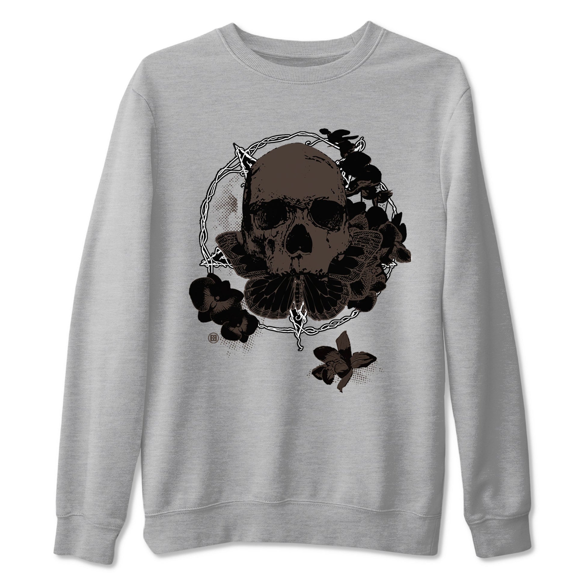 AJ1 Travis Scott Velvet Brown and Dark Mocha shirts to match jordans Carpe Diem Skull sneaker match tees 1s Travis Scott Velvet Brown match shoes to clothes SNRT Sneaker Tees unisex cotton Heather Grey 2 shirts