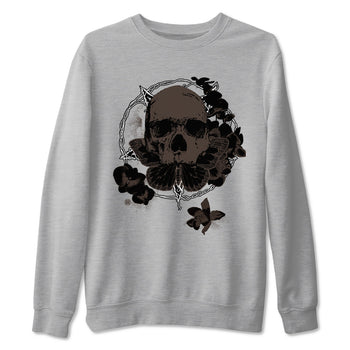 AJ1 Travis Scott Velvet Brown and Dark Mocha shirts to match jordans Carpe Diem Skull sneaker match tees 1s Travis Scott Velvet Brown match shoes to clothes SNRT Sneaker Tees unisex cotton Heather Grey 2 shirts
