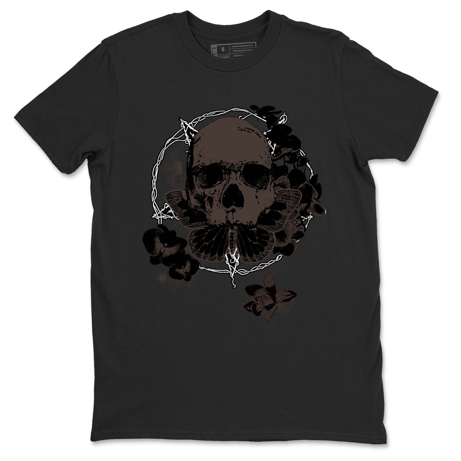 AJ1 Travis Scott Velvet Brown and Dark Mocha shirts to match jordans Carpe Diem Skull sneaker match tees 1s Travis Scott Velvet Brown match shoes to clothes SNRT Sneaker Tees unisex cotton Black 2 shirts