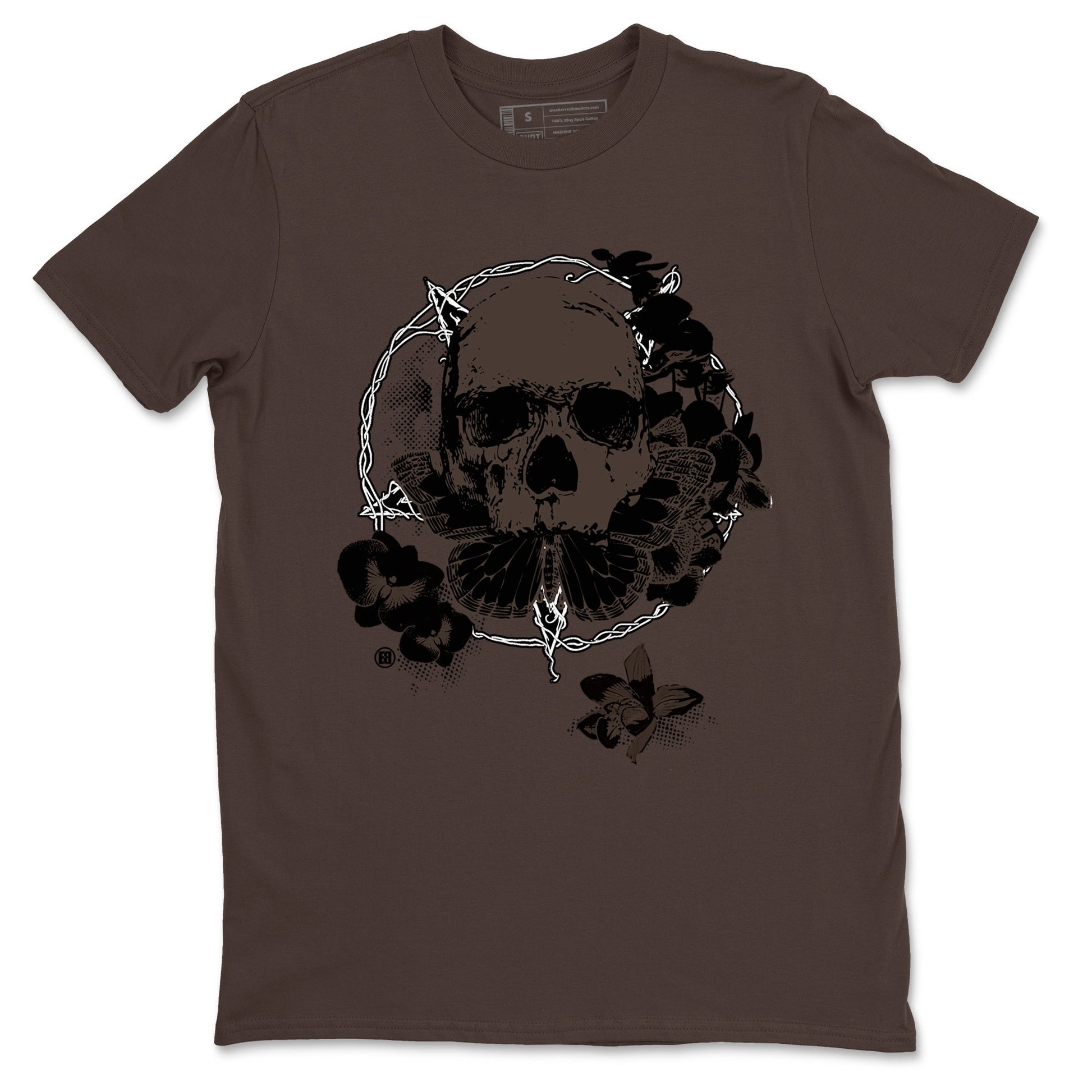 AJ1 Travis Scott Velvet Brown and Dark Mocha shirts to match jordans Carpe Diem Skull sneaker match tees 1s Travis Scott Velvet Brown match shoes to clothes SNRT Sneaker Tees unisex cotton Dark Chocolate 2 shirts