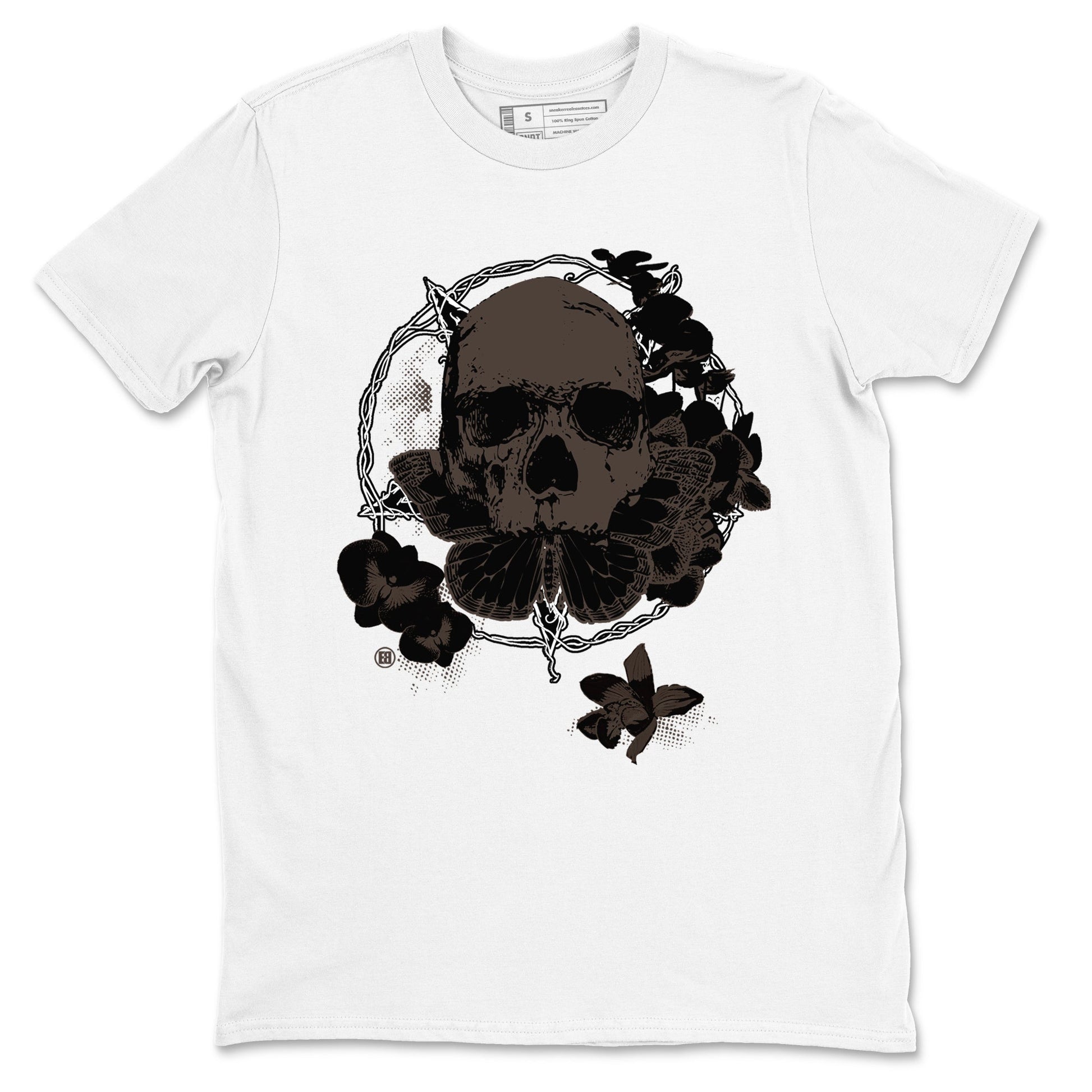AJ1 Travis Scott Velvet Brown and Dark Mocha shirts to match jordans Carpe Diem Skull sneaker match tees 1s Travis Scott Velvet Brown match shoes to clothes SNRT Sneaker Tees unisex cotton White 2 shirts