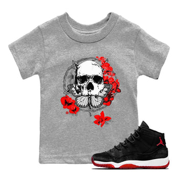 11s Bred Velvet shirts to match jordans Carpe Diem Skull sneaker match tees Air Jordan 11 Bred Velvet match shoes to clothes SNRT Sneaker Tees Youth Baby Heather Grey 1 tee