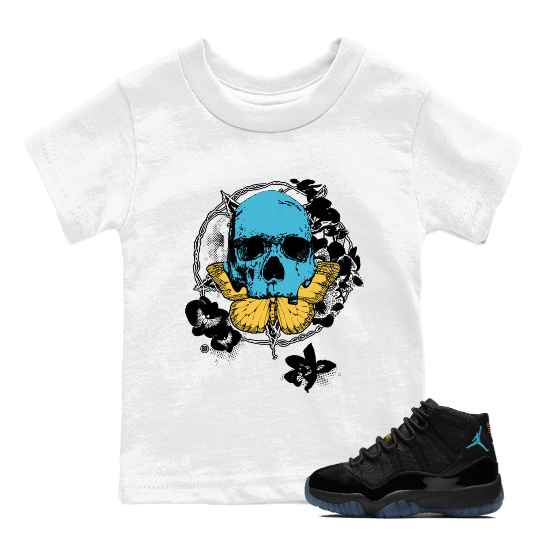 Sneaker Threads – Sneaker Tees To Match Air Jordan 11 Retro Gamma – Carpe Diem Skull Youth Graphic Tee White 1. Perfect for Jordan releases 2025 colorways.