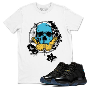 Sneaker Threads – Sneaker Tees To Match Air Jordan 11 Retro Gamma – Carpe Diem Skull Graphic Tee White 1. Perfect for Jordan releases 2025 colorways.