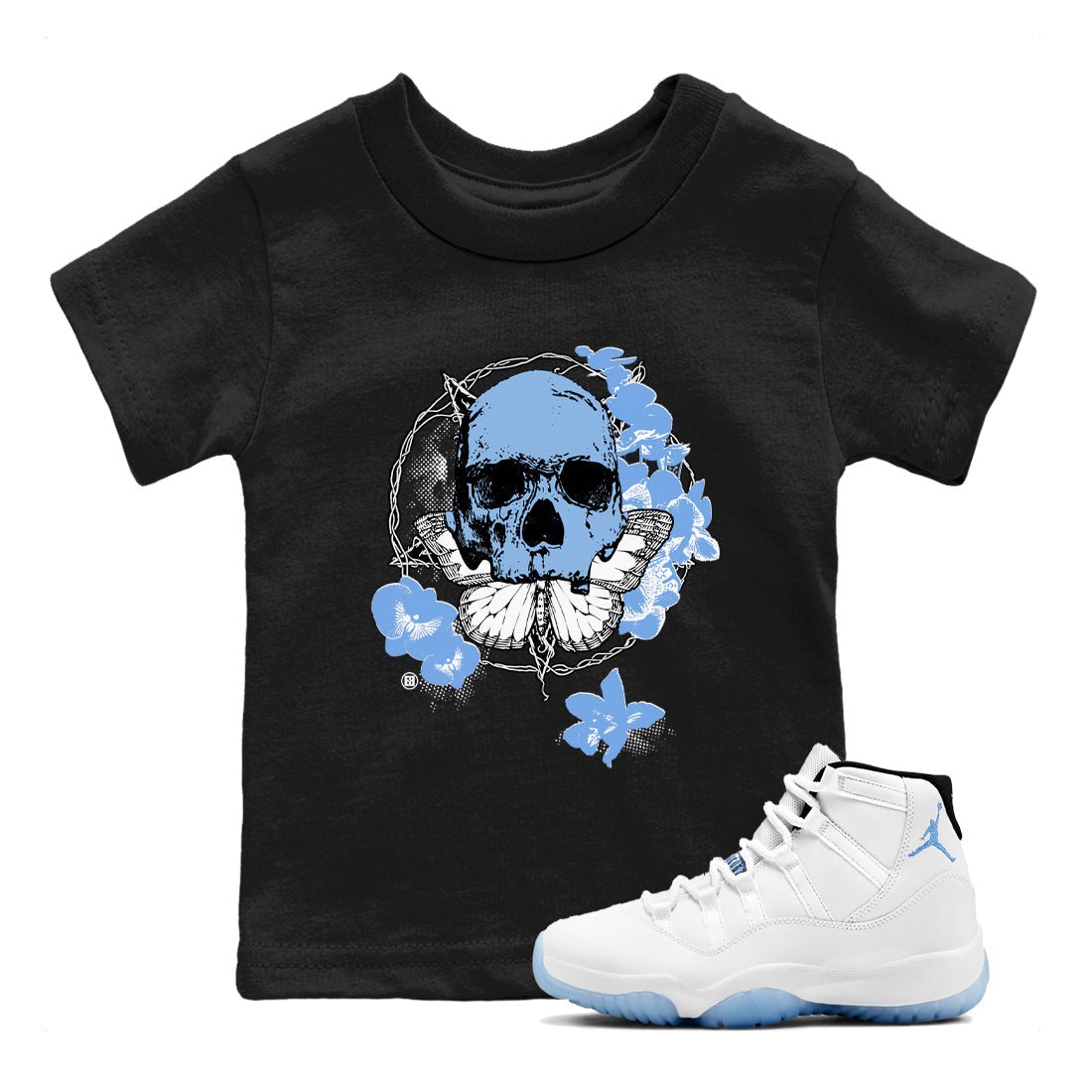 AJ11 Retro Legend Blue shirts to match jordans Carpe Diem Skull best t shirts to wear with jordans 11s Legend Blue match shoes to clothes SNRT Sneaker Tees Youth Baby Black 1 tee