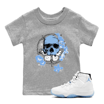AJ11 Retro Legend Blue shirts to match jordans Carpe Diem Skull best t shirts to wear with jordans 11s Legend Blue match shoes to clothes SNRT Sneaker Tees Youth Baby Heather Grey 1 tee