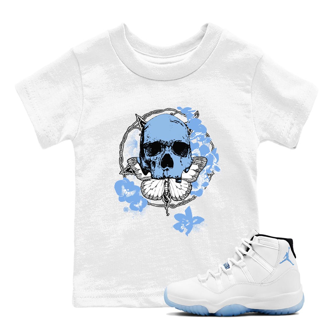 AJ11 Retro Legend Blue shirts to match jordans Carpe Diem Skull best t shirts to wear with jordans 11s Legend Blue match shoes to clothes SNRT Sneaker Tees Youth Baby White 1 tee