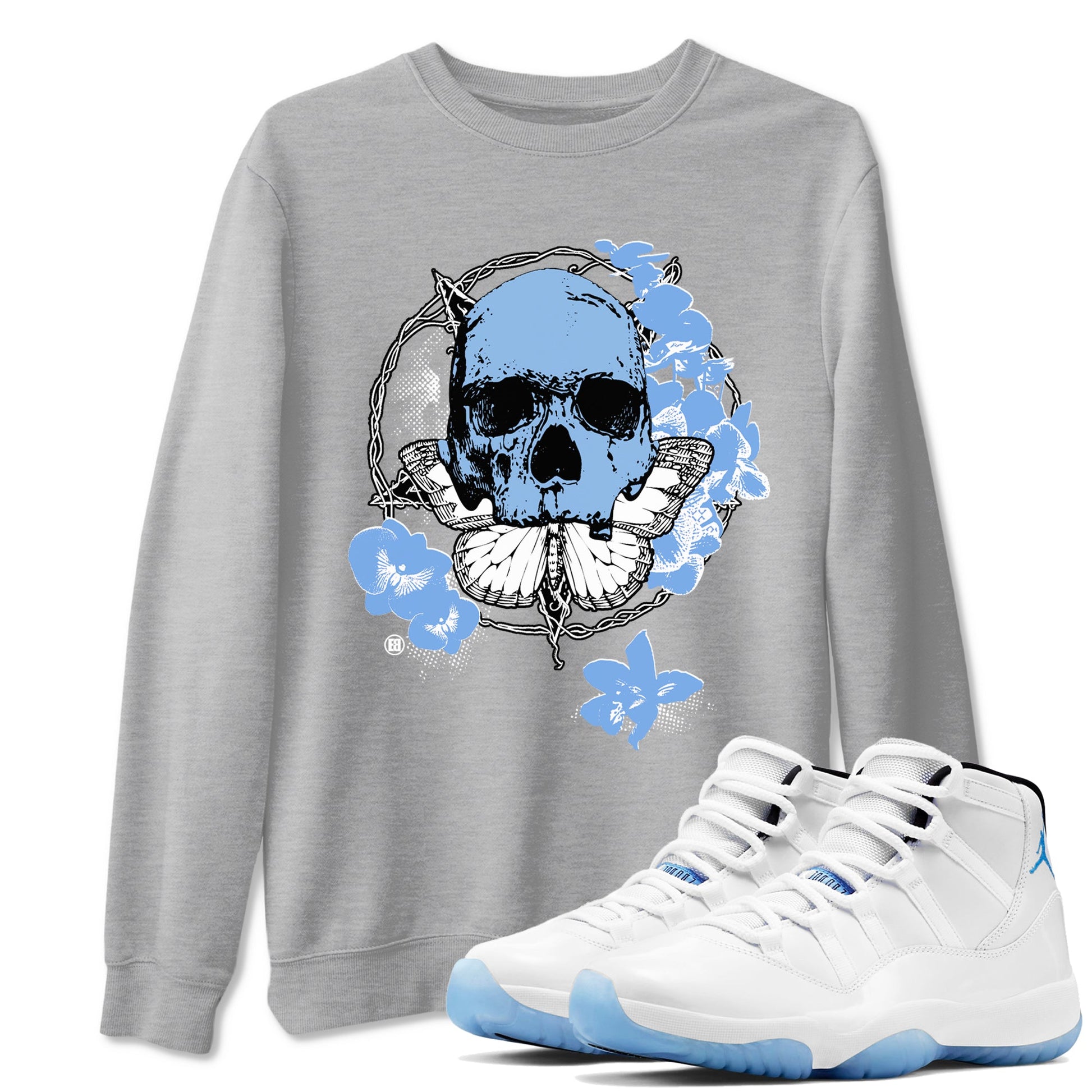 AJ11 Retro Legend Blue shirts to match jordans Carpe Diem Skull best t shirts to wear with jordans 11s Legend Blue match shoes to clothes SNRT Sneaker Tees unisex cotton Heather Grey 1 shirts