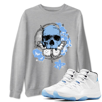 AJ11 Retro Legend Blue shirts to match jordans Carpe Diem Skull best t shirts to wear with jordans 11s Legend Blue match shoes to clothes SNRT Sneaker Tees unisex cotton Heather Grey 1 shirts