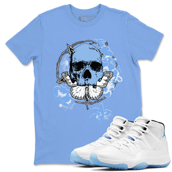 AJ11 Retro Legend Blue shirts to match jordans Carpe Diem Skull best t shirts to wear with jordans 11s Legend Blue match shoes to clothes SNRT Sneaker Tees unisex cotton Carolina Blue 1 shirts