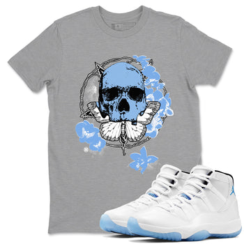 AJ11 Retro Legend Blue shirts to match jordans Carpe Diem Skull best t shirts to wear with jordans 11s Legend Blue match shoes to clothes SNRT Sneaker Tees unisex cotton Heather Grey 1 shirts