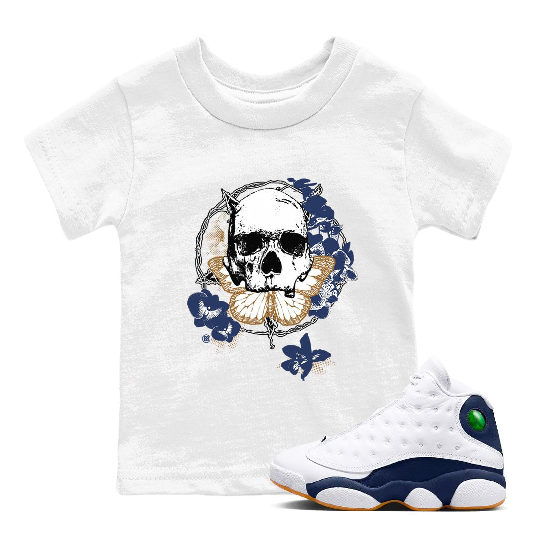 13s Midnight Navy shirts to match jordans Carpe Diem Skull sneaker match tees Air Jordan 13 Midnight Navy match shoes to clothes SNRT Sneaker Tees Youth Baby White 1 tee