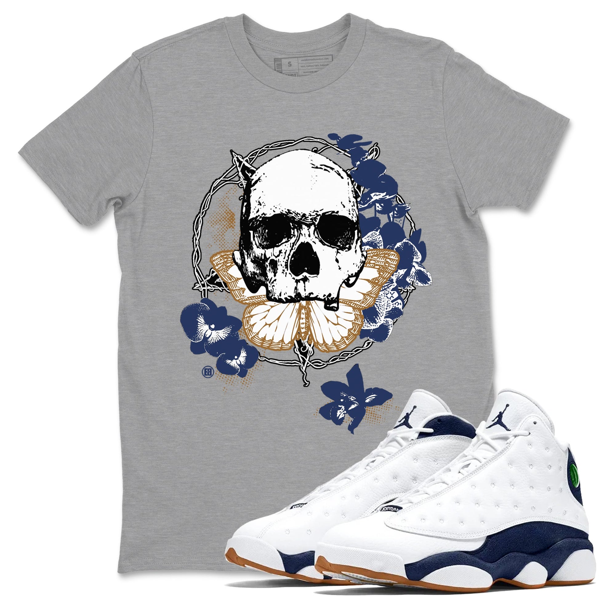 13s Midnight Navy shirts to match jordans Carpe Diem Skull sneaker match tees Air Jordan 13 Midnight Navy match shoes to clothes SNRT Sneaker Tees unisex cotton Heather Grey 1 shirts