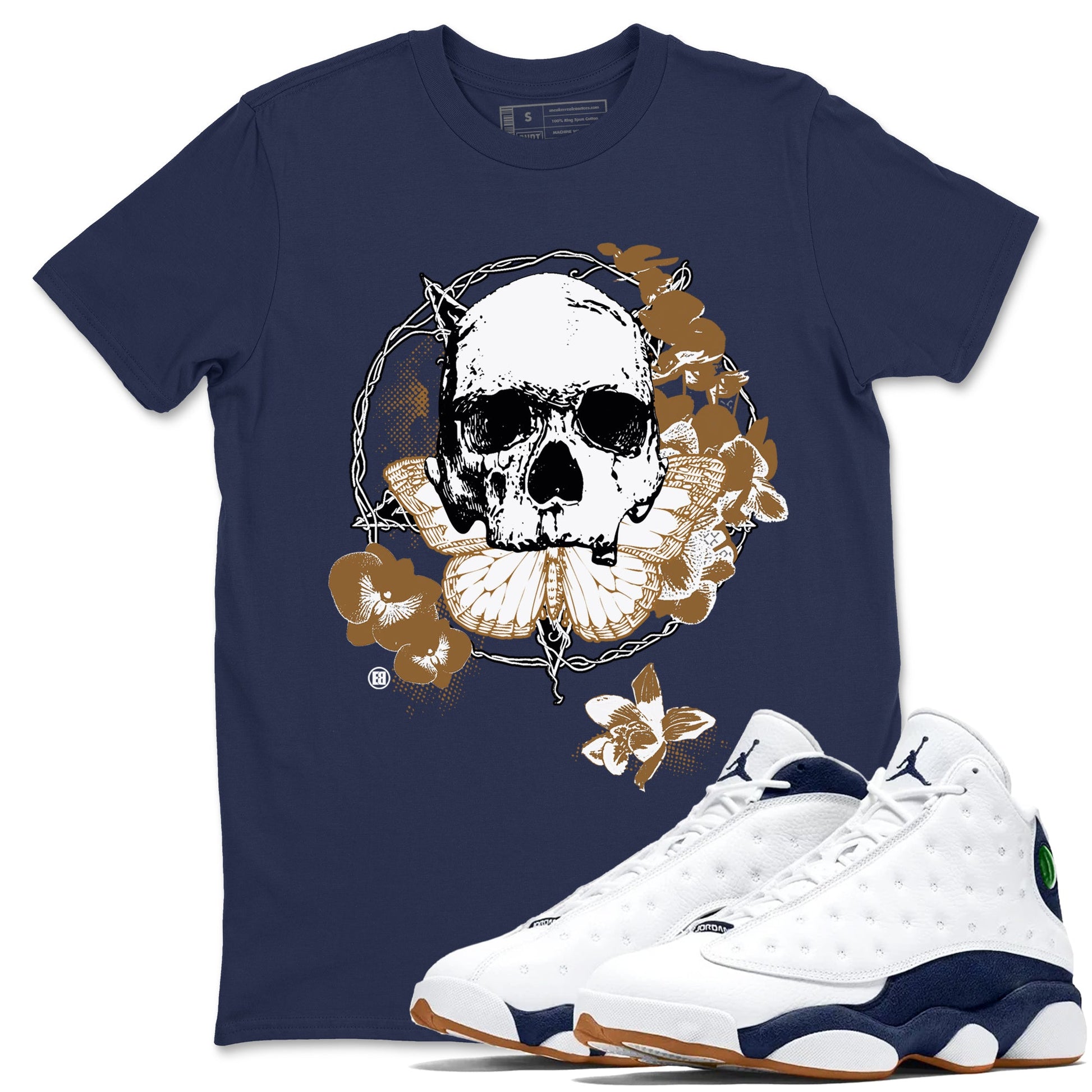 13s Midnight Navy shirts to match jordans Carpe Diem Skull sneaker match tees Air Jordan 13 Midnight Navy match shoes to clothes SNRT Sneaker Tees unisex cotton Navy 1 shirts