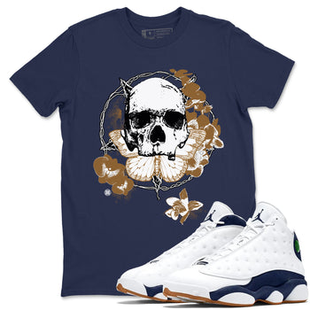 13s Midnight Navy shirts to match jordans Carpe Diem Skull sneaker match tees Air Jordan 13 Midnight Navy match shoes to clothes SNRT Sneaker Tees unisex cotton Navy 1 shirts