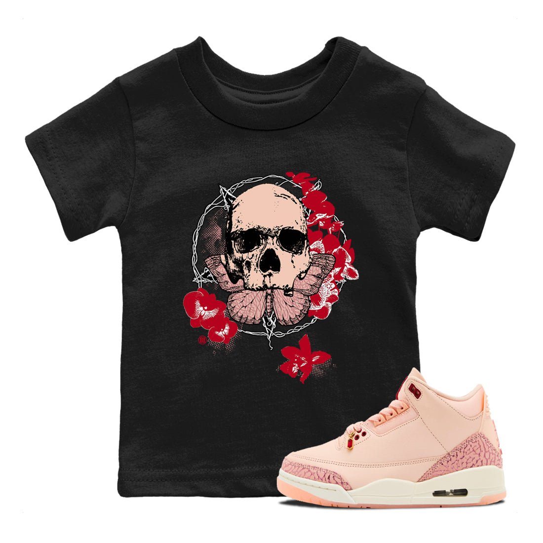 3s Valentines Day tee to match jordans Carpe Diem Skull best t shirts to wear with jordans Air Jordan 3 "Treat Yourself" Washed Coral special Valentine's Day Gift SNRT Sneaker Tees Youth Baby Black 1 tee
