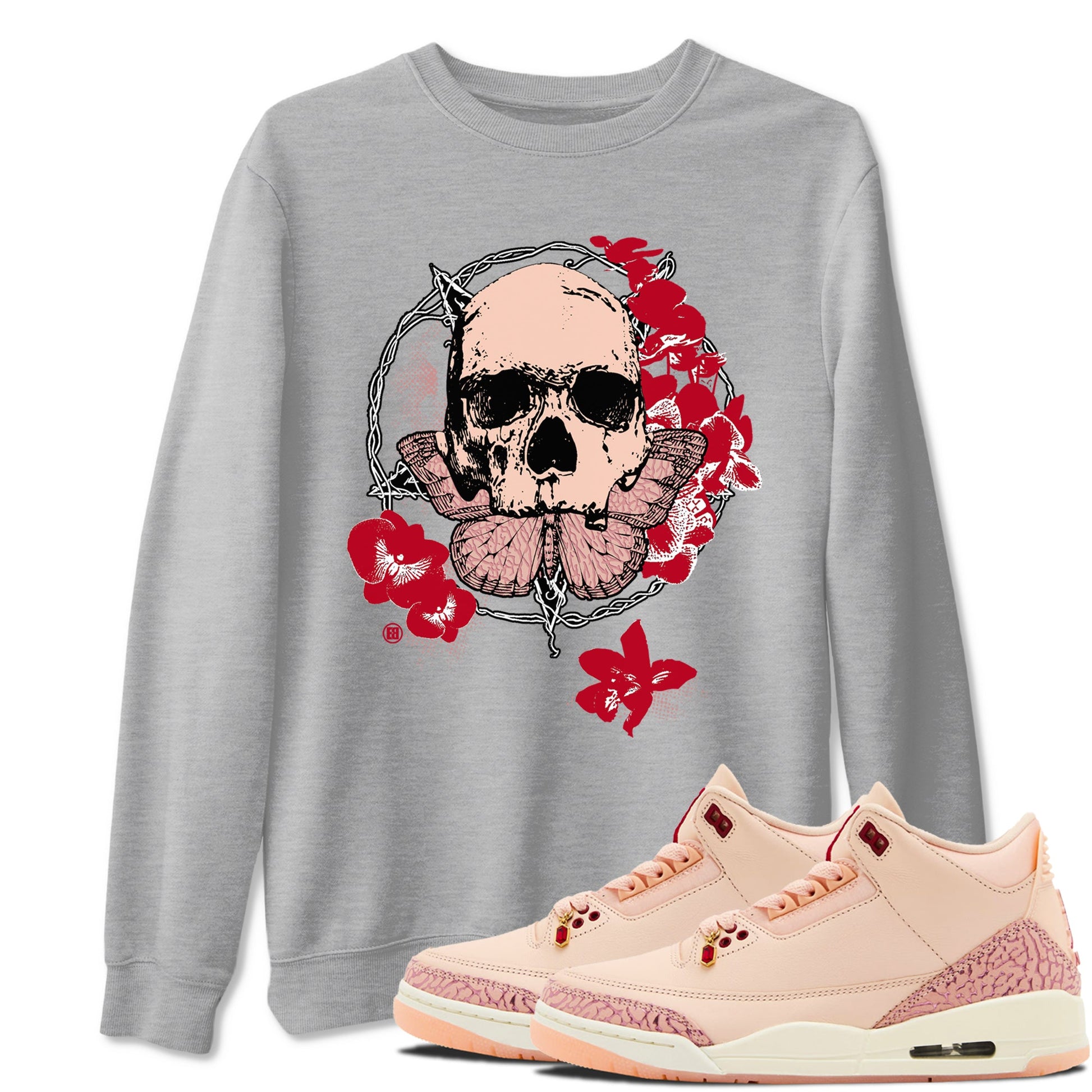 3s Valentines Day tee to match jordans Carpe Diem Skull best t shirts to wear with jordans Air Jordan 3 "Treat Yourself" Washed Coral special Valentine's Day Gift SNRT Sneaker Tees Graphic Tee Heather Grey 1 shirts