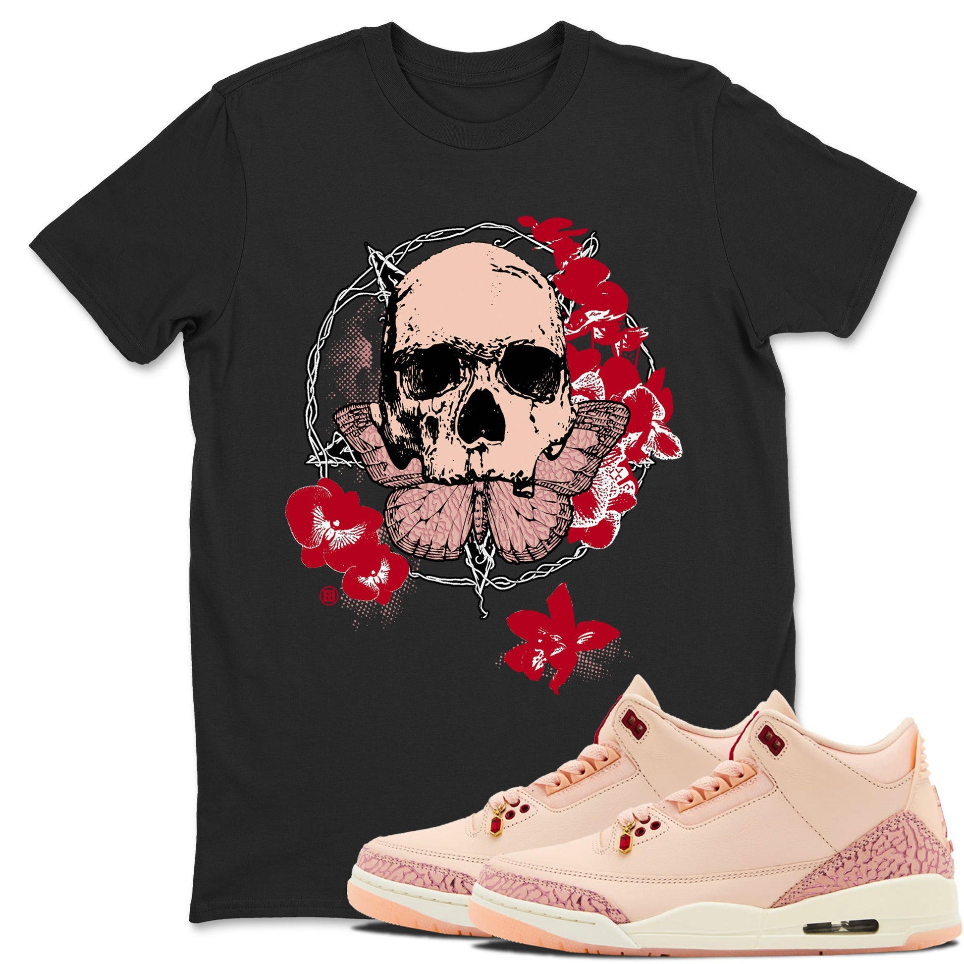 3s Valentines Day tee to match jordans Carpe Diem Skull best t shirts to wear with jordans Air Jordan 3 "Treat Yourself" Washed Coral special Valentine's Day Gift SNRT Sneaker Tees Graphic Tee Black 1 shirts