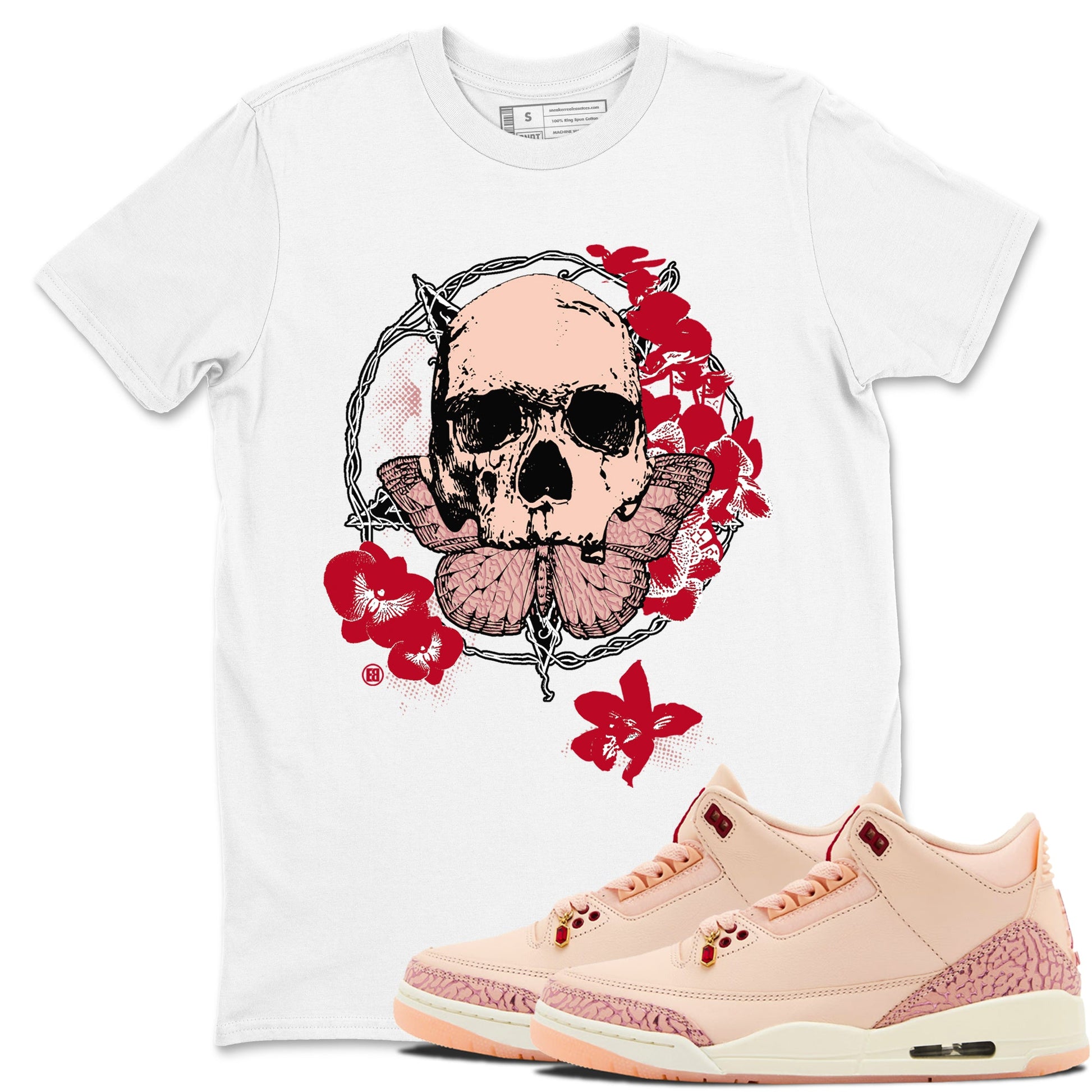 3s Valentines Day tee to match jordans Carpe Diem Skull best t shirts to wear with jordans Air Jordan 3 "Treat Yourself" Washed Coral special Valentine's Day Gift SNRT Sneaker Tees Graphic Tee White 1 shirts