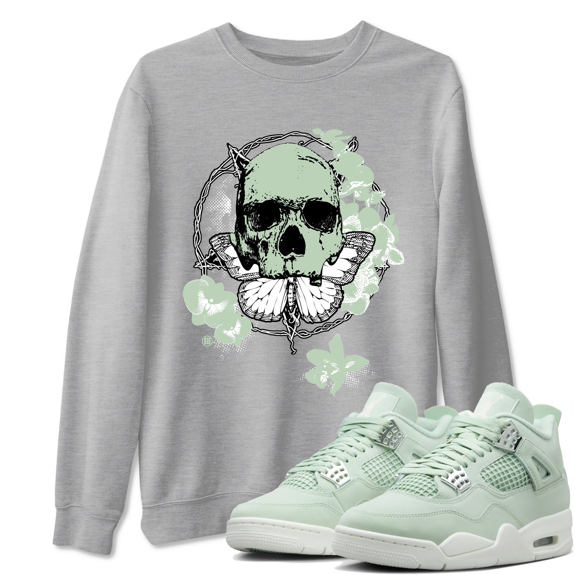 4s seafoam shirts to match jordans Carpe Diem Skull sneaker match tees Air Jordan 4 Abundance match shoes to clothes SNRT Sneaker Tees unisex cotton Heather Grey 1 shirts