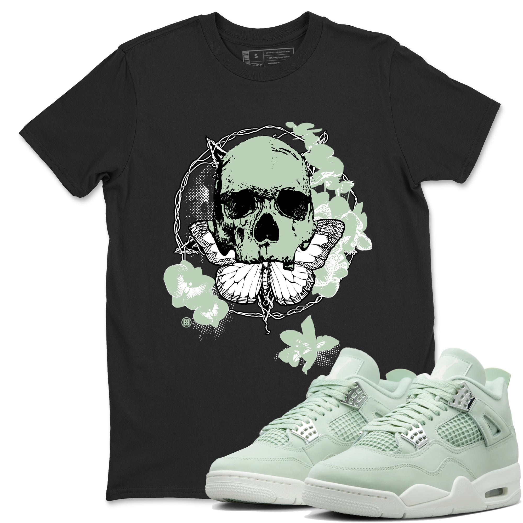 4s seafoam shirts to match jordans Carpe Diem Skull sneaker match tees Air Jordan 4 Abundance match shoes to clothes SNRT Sneaker Tees unisex cotton Black 1 shirts