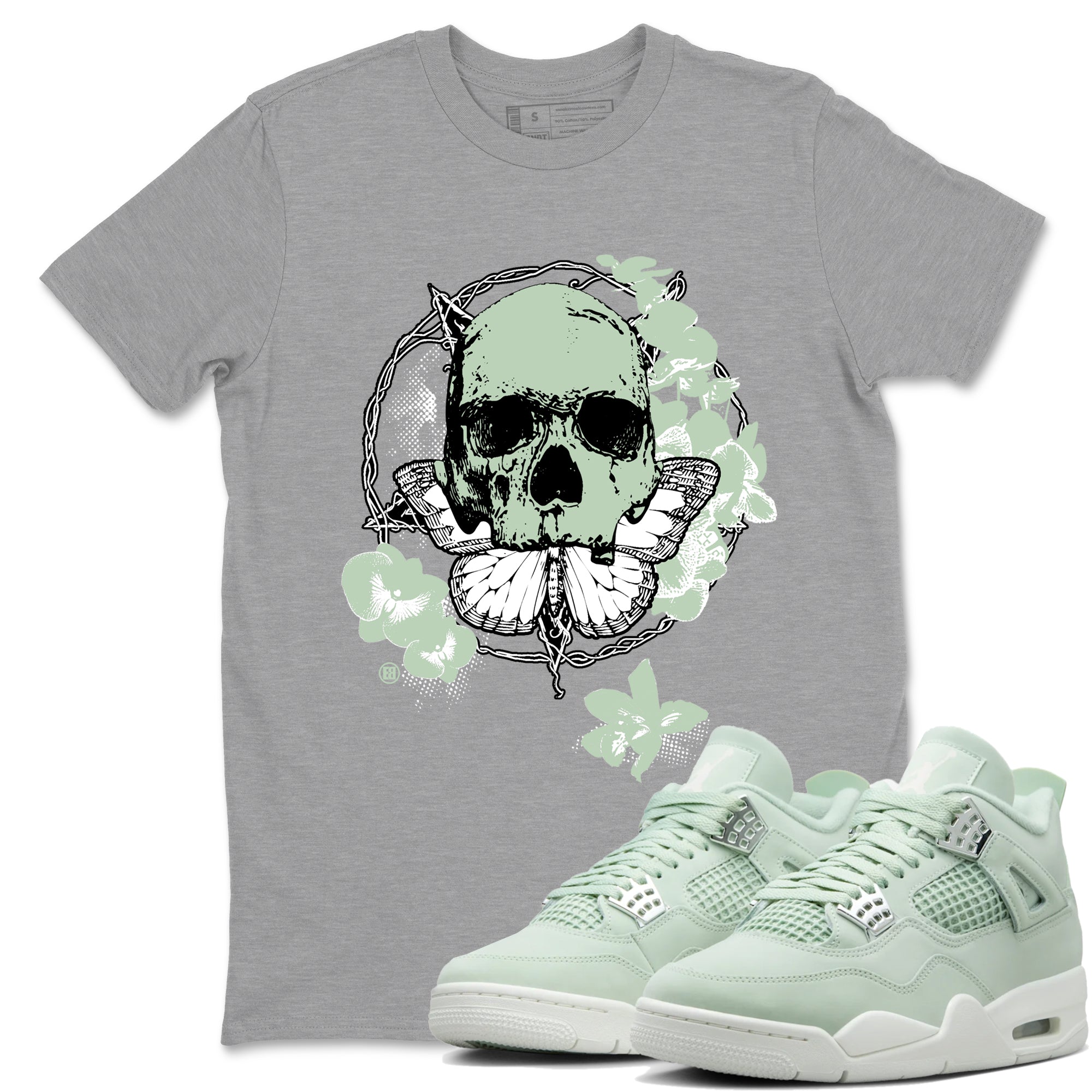 4s seafoam shirts to match jordans Carpe Diem Skull sneaker match tees Air Jordan 4 Abundance match shoes to clothes SNRT Sneaker Tees unisex cotton Heather Grey 1 shirts