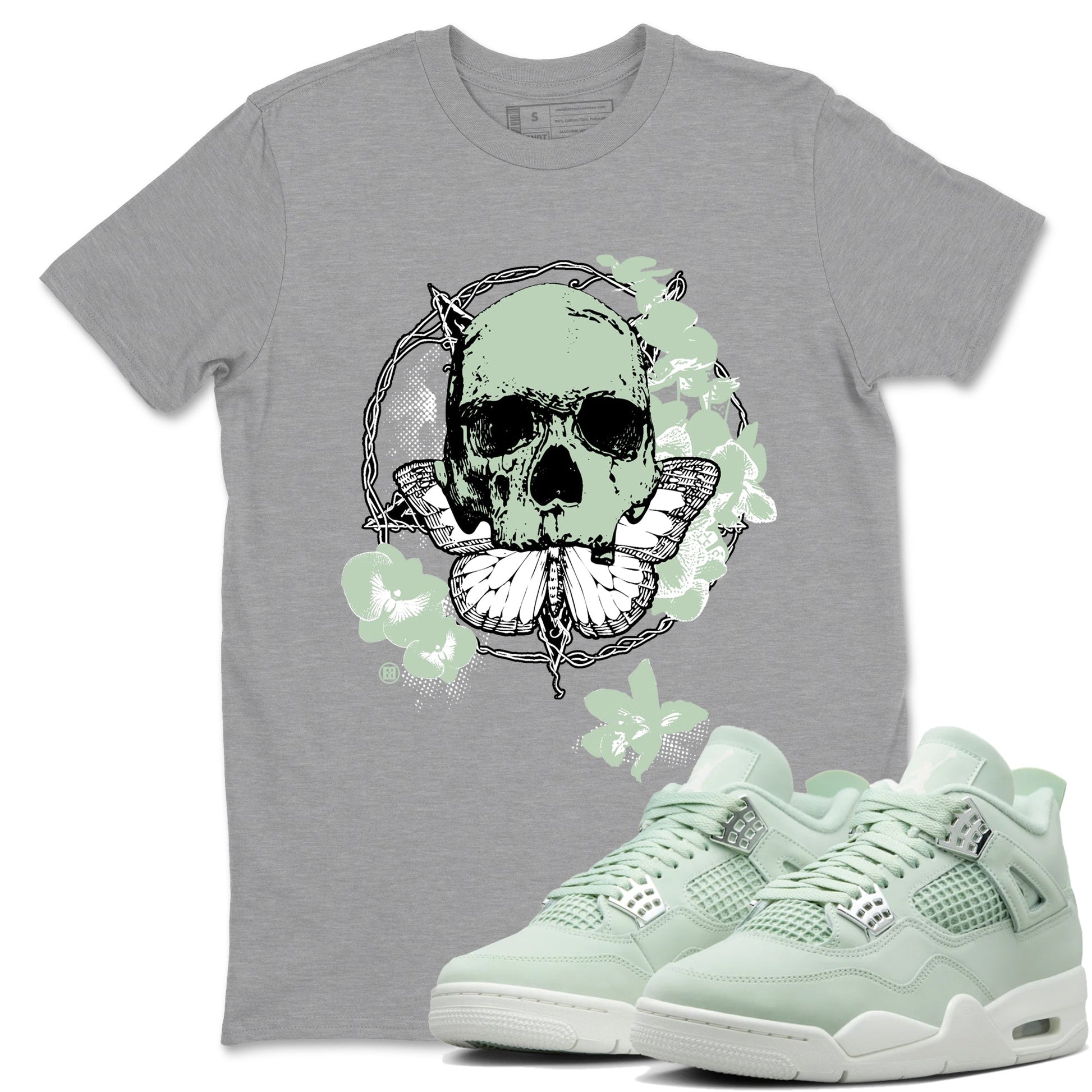4s seafoam shirts to match jordans Carpe Diem Skull sneaker match tees Air Jordan 4 Abundance match shoes to clothes SNRT Sneaker Tees unisex cotton Heather Grey 1 shirts