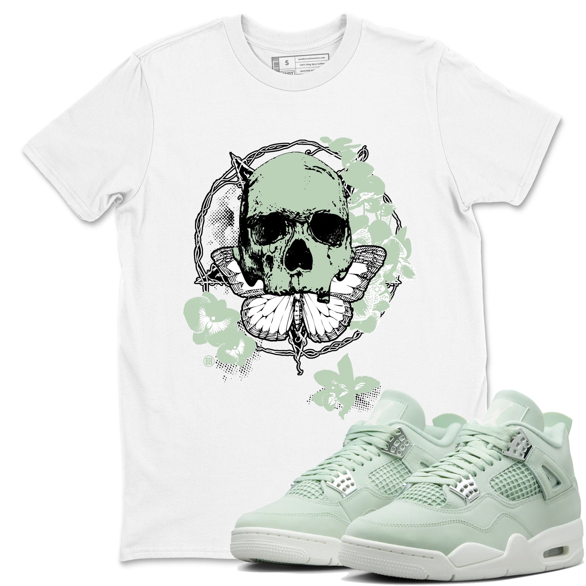 4s seafoam shirts to match jordans Carpe Diem Skull sneaker match tees Air Jordan 4 Abundance match shoes to clothes SNRT Sneaker Tees unisex cotton White 1 shirts