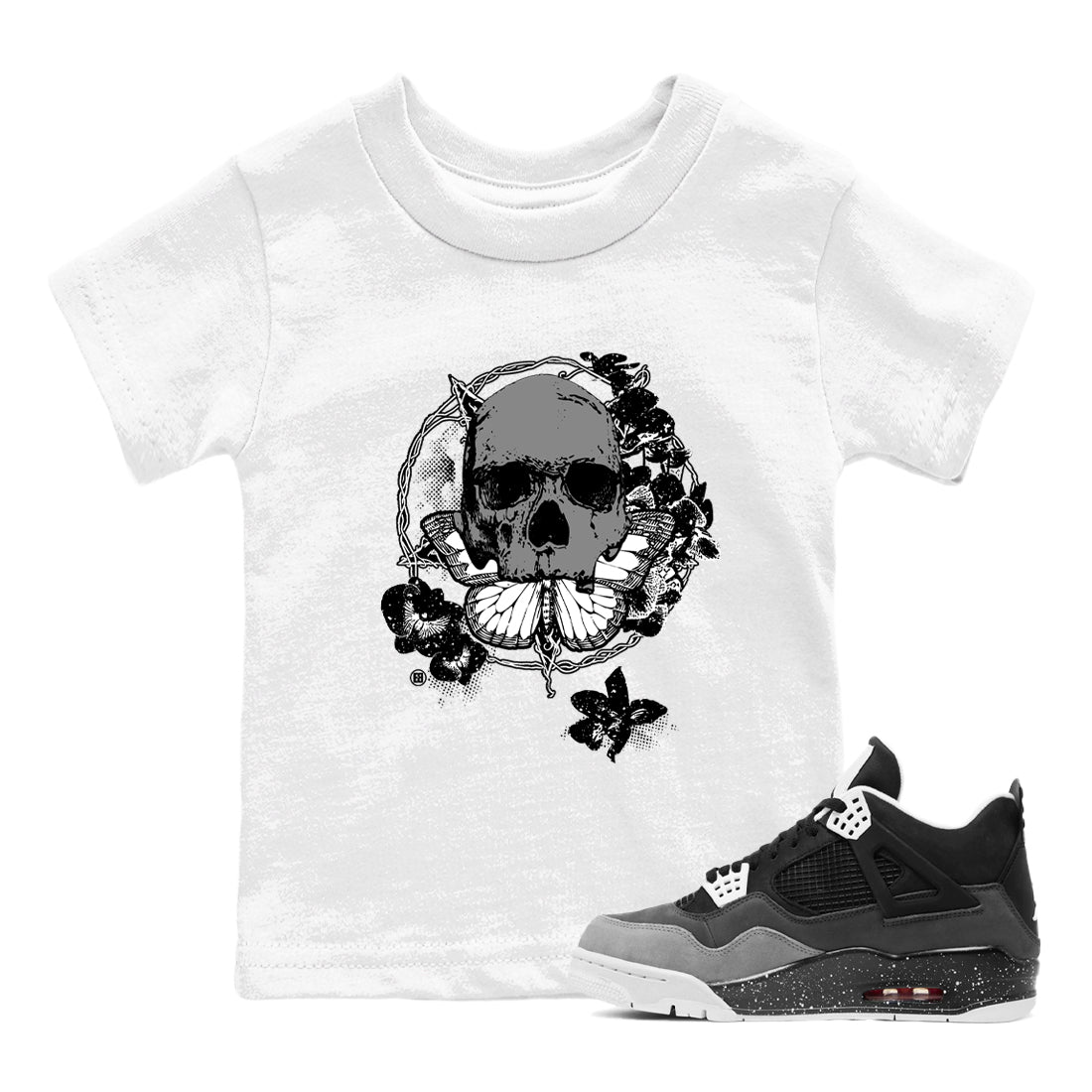 4s Fear shirts to match jordans Carpe Diem Skull sneaker match tees Air Jordan 4 Retro Fear match shoes to clothes SNRT Sneaker Tees Youth Baby White 1 tee