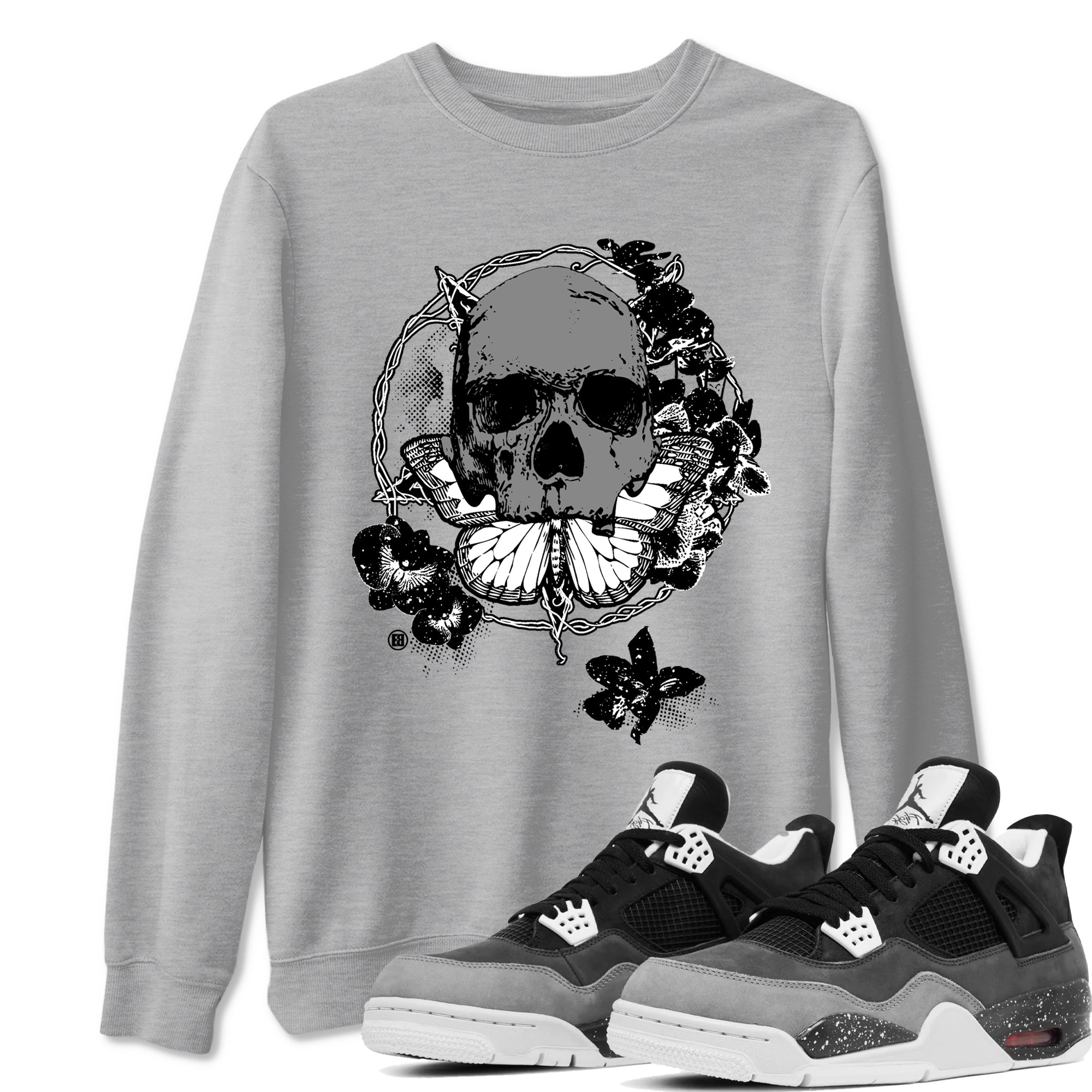 4s Fear shirts to match jordans Carpe Diem Skull sneaker match tees Air Jordan 4 Retro Fear match shoes to clothes SNRT Sneaker Tees unisex cotton Heather Grey 1 shirts